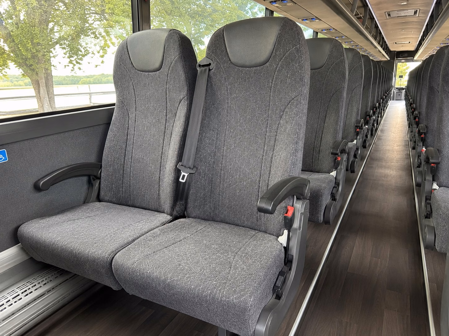 roseville charter bus rental interior
